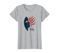 Estrellas en mis Ojos, Rayas en mi Mente Camiseta, Mujer, Gris Jaspeado, L
