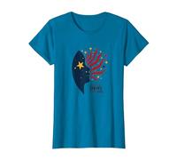 Estrellas en mis Ojos, Rayas en mi Mente Camiseta, Mujer, Zafiro, XL
