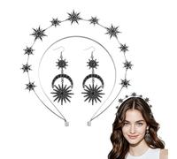 Estrellas Halo Crown, Stars Goddess Crown | GLITTER DADA DE CASA DE NADILLA CON ELECTROS,Vestido de cabeza de hecha a mano, cabeza de la banda de cabello de novia para bodas