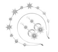 Estrellas Halo Crown, Stars Goddess Crown | Glitter Stars Tiara para mujeres con aretes | Cabello de cabello hecho a mano, accesorios de Diosa de fiesta para mujeres y niñas