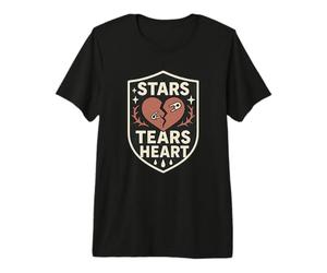Estrellas lágrimas corazón Camiseta Premium