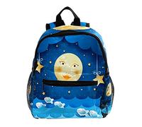 Estrellas Luna y Pescado Mochila para niños 3-8 años,Mochila Escolar Toddler Kids Mochila Escolar para Niños Pequeños 25.4x10x30 CM