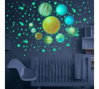 Estrellas que brillan en la oscuridad, 517 unidades. Calcomanías de pared con estrellas y lunas que brillan en la oscuridad para decorar paredes, dormitorios infantiles y salas de estar (verde)