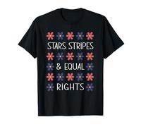 Estrellas Rayas E Igualdad Derechos Floral 4 De Julio Flor Camiseta