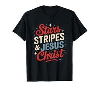 Estrellas Rayas Jesucristo 4 de Julio Cristiano religioso Camiseta