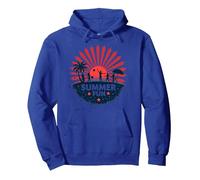 Estrellas, Rayas y diversión de Verano Sudadera con Capucha, Unisex para Adultos, Azul Real, XL