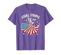 Estrellas, Rayas y Estilo Icono Camiseta, Hombre, Morado Jaspeado, XXL