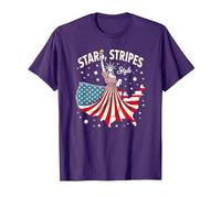 Estrellas, Rayas y Estilo Icono Camiseta, Hombre, Morado, L