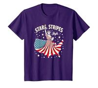 Estrellas, Rayas y Estilo Icono Camiseta, Niños, Morado, 3 años
