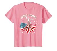 Estrellas, Rayas y Estilo Icono Camiseta, Niños, Rosado, 4 años