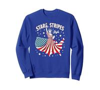 Estrellas, Rayas y Estilo Icono Sudadera, Unisex para Adultos, Azul Real, S