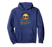 Estrellas, Rayas y Protector Solar Sudadera con Capucha, Unisex para Adultos, Azul Marino, L