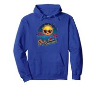 Estrellas, Rayas y Protector Solar Sudadera con Capucha, Unisex para Adultos, Azul Real, L