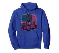 Estrellas, Rayas y Sistema de Sonido Sudadera con Capucha, Unisex para Adultos, Azul Real, S