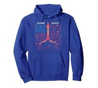 Estrellas, Rayas y Startup Sudadera con Capucha, Unisex para Adultos, Azul Real, S