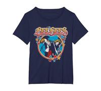 Estrellas Vintage Oficiales de Bee Gees Camiseta, Mujer Tallas Grandes, Azul Marino, 2XL Grande