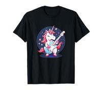 Estrellas y unicornio con guitarra para niños y niñas Camiseta