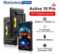 [Estreno mundial] Blackview Active 10 Pro Tabletas resistentes 5G MTK 7300, pantalla FHD+ de 11", 12GB 512GB, batería de 30000mAh Cámara de 108MP Black-12GB 512GB