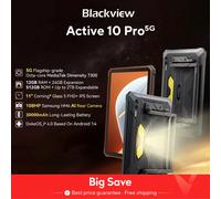 [Estreno mundial] Blackview Active 10 Pro Tabletas resistentes 5G MTK 7300, pantalla FHD+ de 11", 12GB 512GB, batería de 30000mAh Cámara de 108MP Orange-12GB 512GB