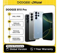 Estreno mundial del teléfono inteligente DOOGEE B10 Pro 64GB+256GB Pantalla FHD de 6.63” y 120Hz IP68 / IP69K Helio G100 Batería de 7600mAh Android 16 Gray