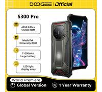 Estreno Mundial del Teléfono Resistente DOOGEE S300 Pro, 48GB+512GB, Dimensity 8300, Pantalla FHD+ de 6.78'', Batería de 11000mAh, 66W, Cámara de 200MP, Android 16 16GB 512GB Gray