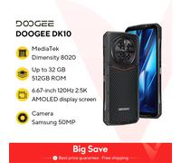 Estreno mundial DOOGEE DK 10 5G Dimensidad 8020 Morpho Cámara cuádruple 50MP Teléfono resistente 6,67" 120Hz 2.5K AMOLED 120W 32 GB + 512 GB 12GB 512GB Green