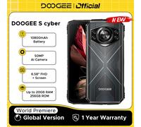 Estreno mundial DOOGEE S Cyber Robusto teléfono 6,58 "90Hz pantalla IPS 10800mAh Batería grande 8GB + 256GB 50MP AI Cámara principal Android 14 8GB 256GB Bk Silver