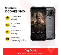 Global Version DOOGEE S200 5G Rugged Phone 12GB 256GB 6.72" Display 100MP AI Main Camera 12GB 256GB Sliver
