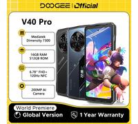 Estreno mundial DOOGEE V40 Pro 5G teléfono resistente 6,78 "16GB + 512GB teléfonos para juegos dimensión 7300 200MP cámara AI 8680mAh Android 14 16GB 512GB Blue