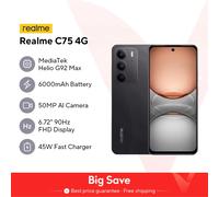 [Estreno mundial] realme C75 Smartphone Helio G92 Max Chipset 5828mAh Batería 45W Carga 6,72 ''90Hz Pantalla 50MP Cámara NFC IP69 8GB 256GB Black