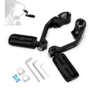 Estriberas ajustables HOKUOTOLITE de 32 mm (1,25") para carretera con kit de montaje en ángulo largo, universales para Harley, Honda, Kawasaki, Suzuki, Yamaha, Indian y Victory Motorcycler. NEGRO.
