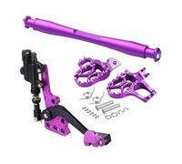 Estriberas Ajuste para Surron Light Bee XS Segway X160 X260 freno trasero hidráulico, clavijas pie y soporte reposapiés delanteros piloto(Purple Set)