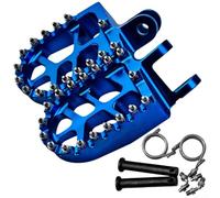 Estriberas CNC Aleación Reposapiés de motocicleta Pedales delanteros traseros de alta resistencia para Dirt Bike Plata (azul)