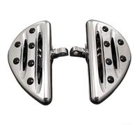 Estriberas cromadas para motocicleta Softail Touring para Dyna XL883 1200 X48 - CNC Billet aluminio antideslizante goma conductor estribos plateado