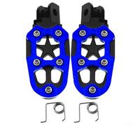 Estriberas de aleación de aluminio antideslizantes para motocicleta, pedales anchos para motocross, para bicicleta de cross, montaje de bicicleta eléctrica, 75 mm (azul)