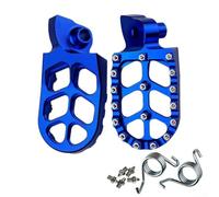 Estriberas de aleación de aluminio para moto de cross, mecanizadas CNC, puntas antideslizantes para motocross, motocicletas enduro, todoterreno, reposapiés anchos, color rojo (azul)