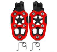 Estriberas de aleación de aluminio para motocicleta, pedales antideslizantes, grosor mejorado, diseño ergonómico, estructura reforzada, ligera, adecuada para bicicletas eléctricas y motocicletas (rojo