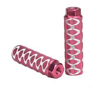 Estriberas de pie de bicicleta de aleación de aluminio, diseño antideslizante para bicicletas de montaña, forma de cilindro con ranuras talladas, compatible con ejes de 9 mm para un ajuste seguro