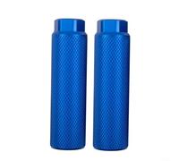 Estriberas de pie de bicicleta para, aleación de aluminio con agarre moleteado, compatible con ejes de 9 mm, dimensiones de 100 mm x 28 mm (azul)