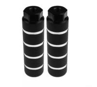 Estriberas de pie de bicicleta resistentes hechas de aleación de aluminio resistente con ranuras antideslizantes para ejes de 9 mm para bicicletas de montaña y carretera, acabado rojo (negro)