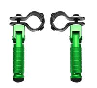 Estriberas Moto 1 par de piezas aluminio for motocicleta, pedales universales, reposapiés plegado, motocicletas, ciclomotores, karts, scooters, bicicletas(Green)