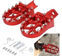 Estriberas Moto Aluminio CNC para Moto 50cc Simson S51 Beta RR 50 Rieju Mrt 50 HM 50 CRF XR CR 50 70 80 100 125 CT200U Mini Bike SSR RFZ Pit Bike-Rojo
