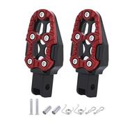 Estriberas Moto Antideslizantes 1 Par Pedales Universales Aleación Aluminio Ángulo Ajustable para Motocicleta Scooter ATV Reposapiés Bicicleta Eléctrica(Red)