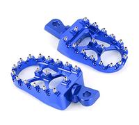 Estriberas Moto Enduro, Reposapiés Universal 10mm, Aluminio CNC Resistente - Ajustables 360°, Antideslizantes, Cómodas para Conducción Prolongada (Azul)