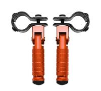 Estriberas Moto Reposapiés plegables universales for motocicleta M8, 2 uds., Pedal for reposapiés de pasajero, juego clavijas for pie trasero, pieza aluminio CNC(Orange)