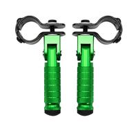Estriberas Moto Reposapiés plegables universales for motocicleta M8, 2 uds., Pedal for reposapiés de pasajero, juego clavijas for pie trasero, pieza aluminio CNC(Green)