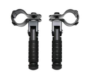 Estriberas Moto Reposapiés plegables universales for motocicleta M8, 2 uds., Pedal for reposapiés de pasajero, juego clavijas for pie trasero, pieza aluminio CNC(Noir)
