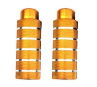 Estriberas para bicicleta hechas de aleación de aluminio ligera, pasadores antideslizantes para eje trasero para rueda delantera o trasera, plataforma estable para acrobacias, paquete de 2 (amarillo)