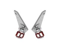 Estriberas para XADV 750 2021 2022 2023 2024 2025 Accesorios Modificados para Motocicleta Apoyapiés Traseros Plegables para Pasajero Reposapiés(Silver Red)