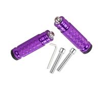 Estriberas Pedales de rosca Pedal clavijas pie reposapiés traseros motocicleta Universalit Pedales soporte CNC(PURPLE)